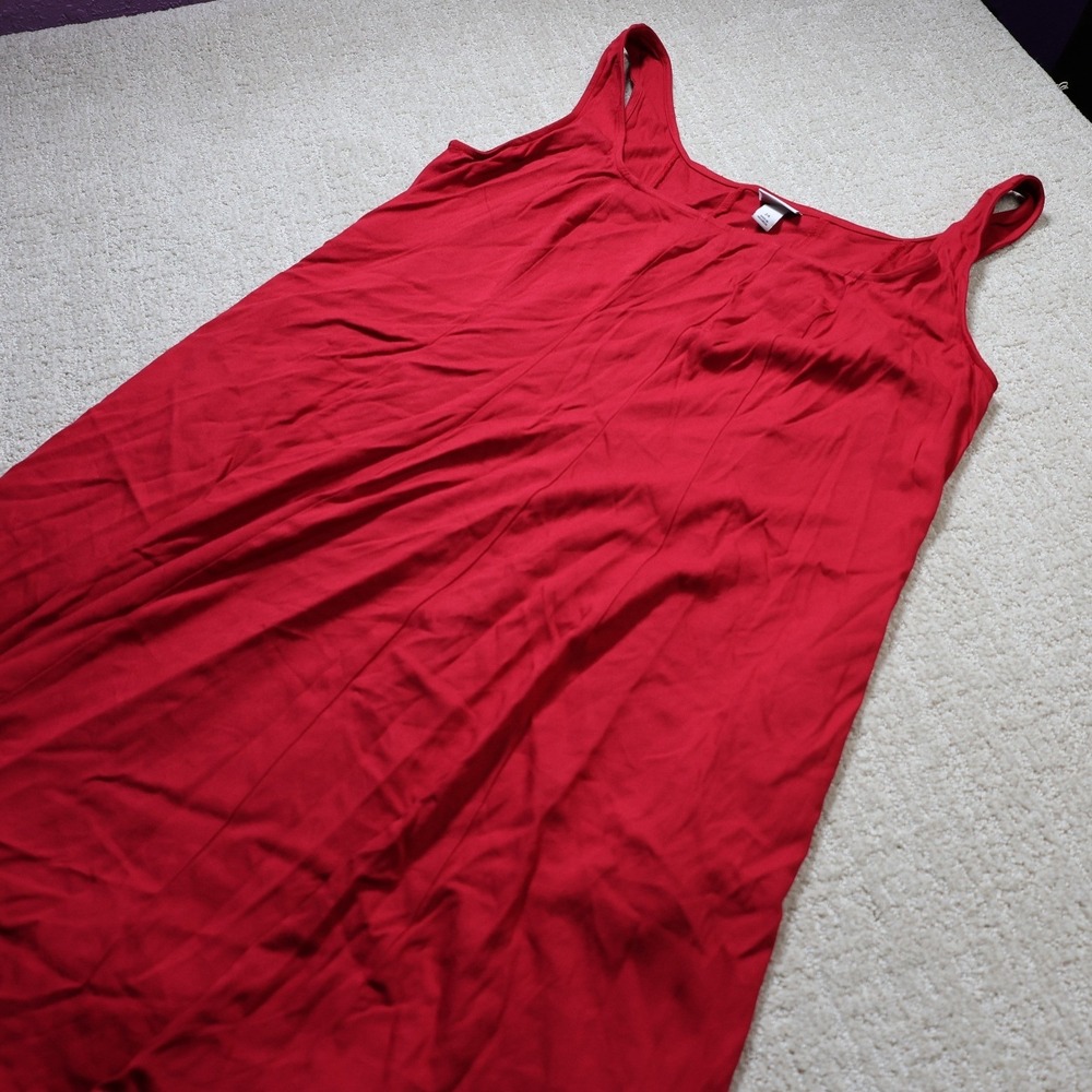 Ava & Viv Womens Red Sleeveless Scoop Neck Ruffle Hem Dress Plus Size 24